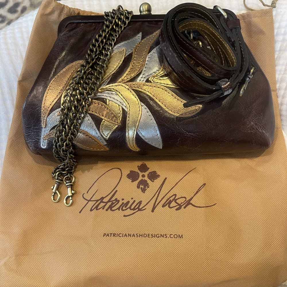 Patricia Nash Brown Leather Clutch